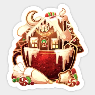 Holiday Wishes Gingerbread Teacup Sticker